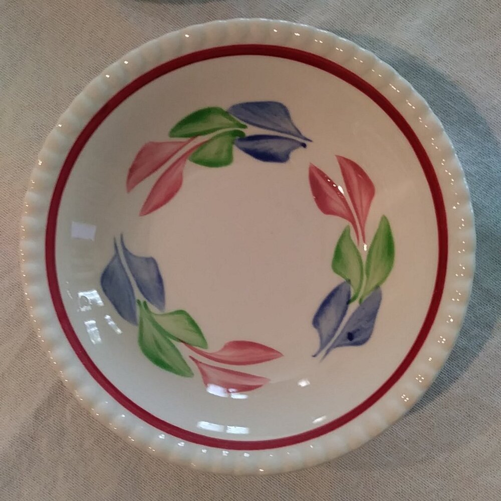 Vintage Hand Painted Blue Ridge Southern Potteries Berry/Fruit Bowls  - Set of 2